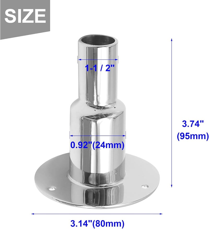 Anxingo 316 stainless steel thru hull/ex-haust fitting 24mm Tube Pipe Socket Hardware For Webasto Eberspacher (Straight) - Image 2
